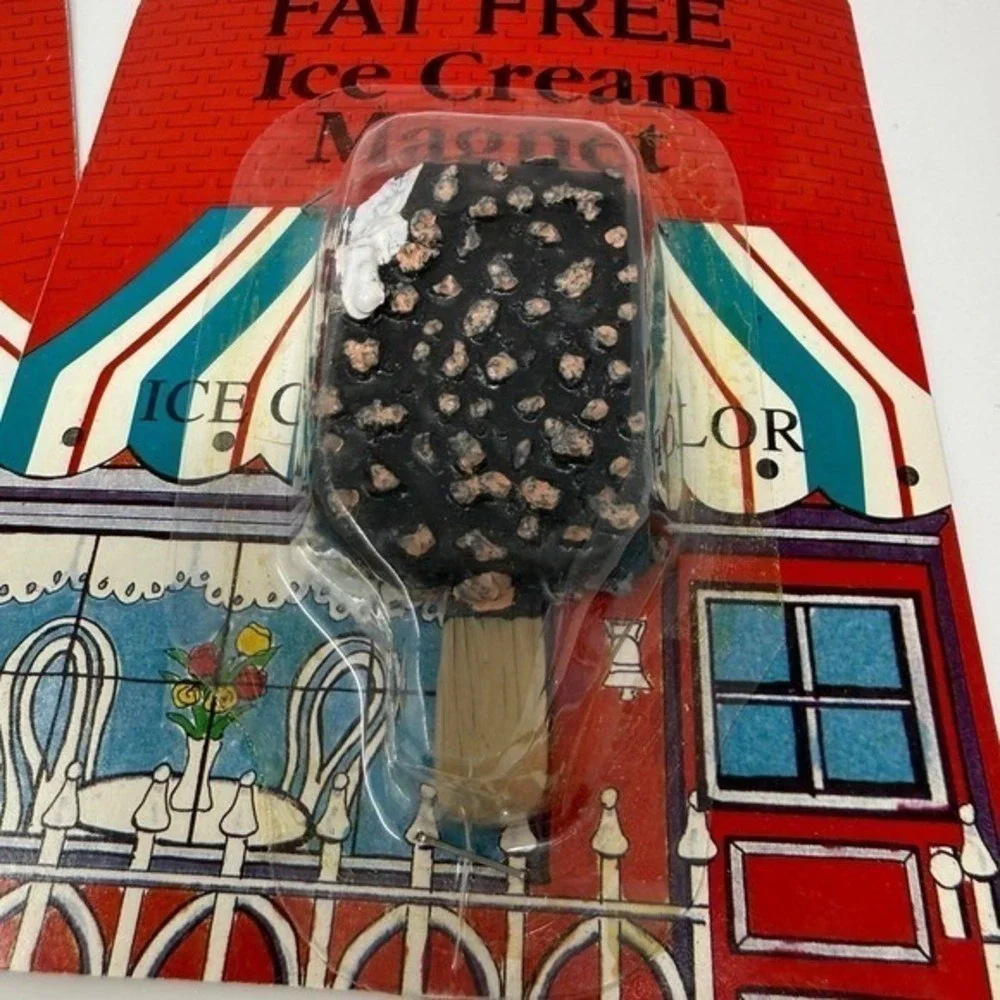 2 lot Vintage Food Refrigerator Magnets Ice Cream Kitsch